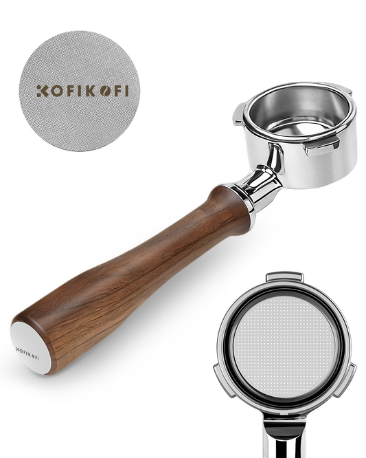 54mm Bottomless Portafilter For Breville - American Walnut