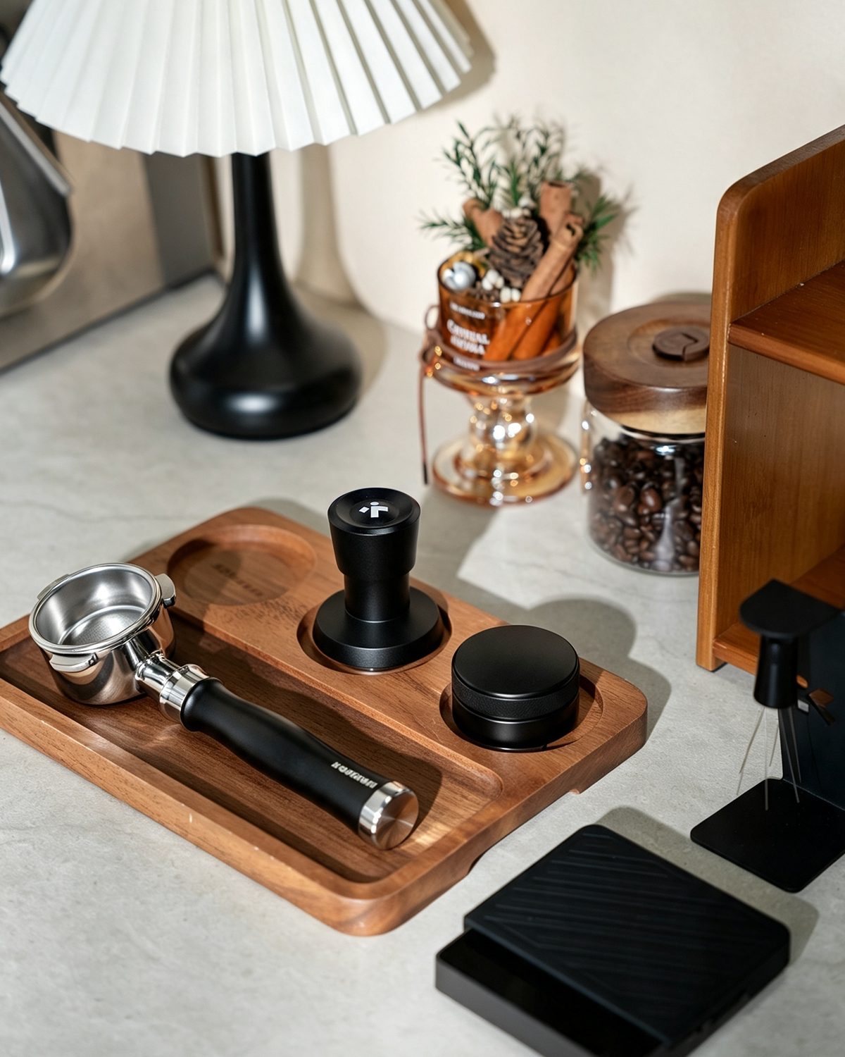 Espresso Tamper, 30lbs Triple Spring Loaded, Aluminum Handle, Flat Base 51/53/58MM
