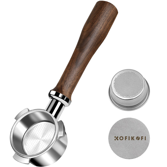 54mm Bottomless Portafilter For Breville - American Walnut