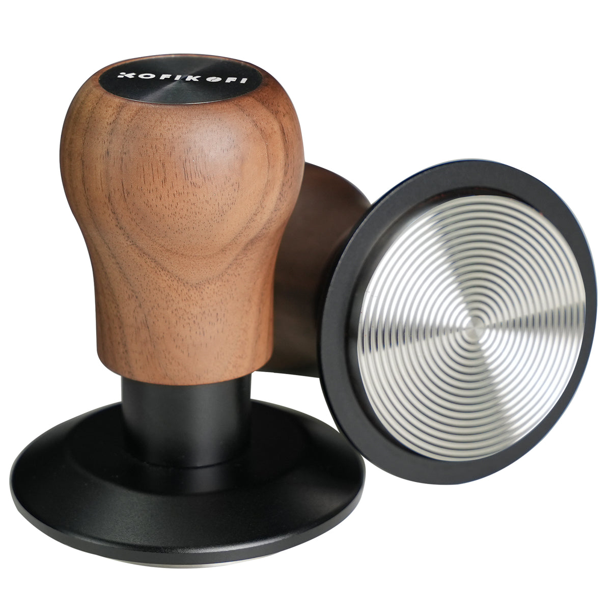51mm Espresso Tamper, 3 Spring Loaded 30lb Pressure Click Walnut Handle
