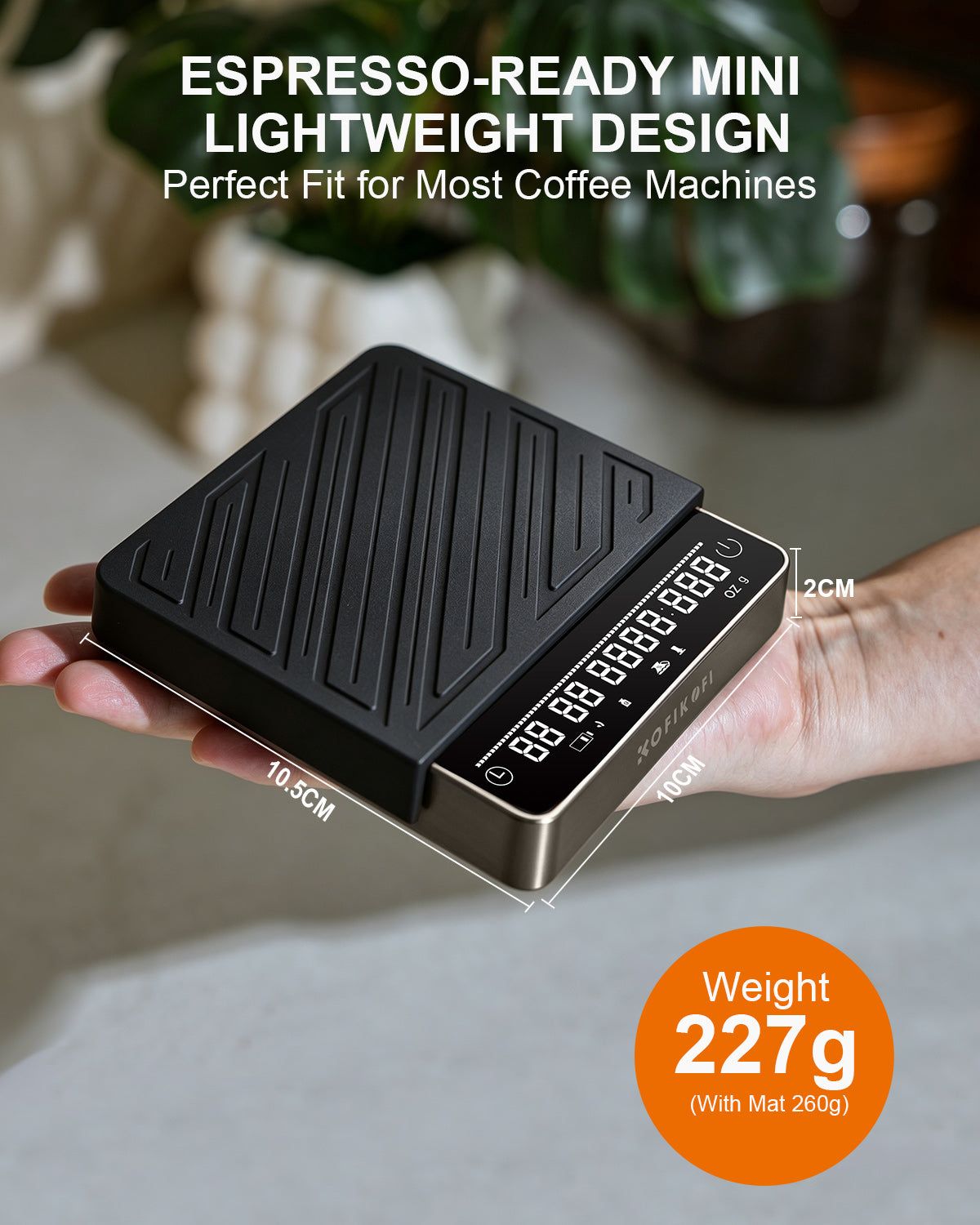 KOFIKOFI Coffee Scale with Timer, 0.1g Precision, 4 Modes, USB-C, 2000g