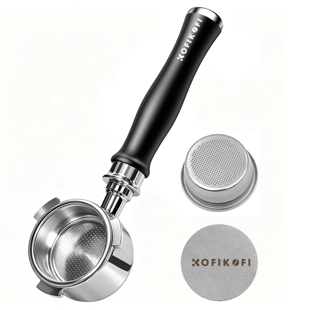 Upgraded 51mm Bottomless Portafilter 3 Ears 304 Stainless Steel Aluminum- for Delonghi Dedica