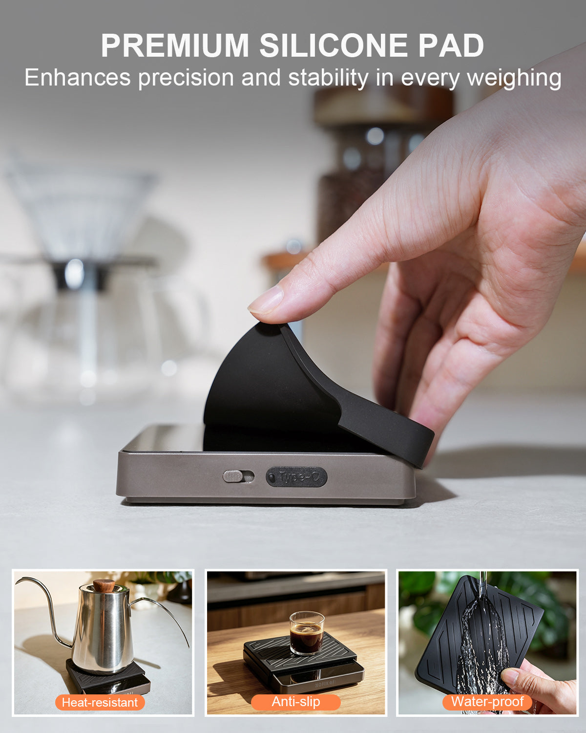 KOFIKOFI Coffee Scale with Timer, 0.1g Precision, 4 Modes, USB-C, 2000g