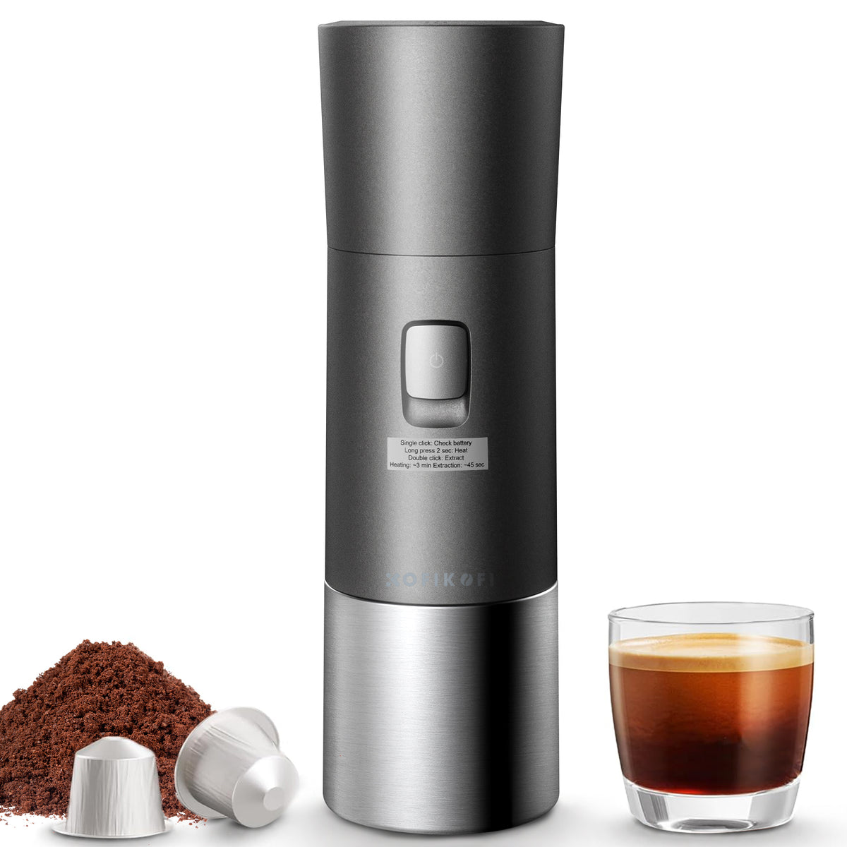 KOFIKOFI Portable Electric Espresso Machine 20Bar Self-Heating Coffee Maker