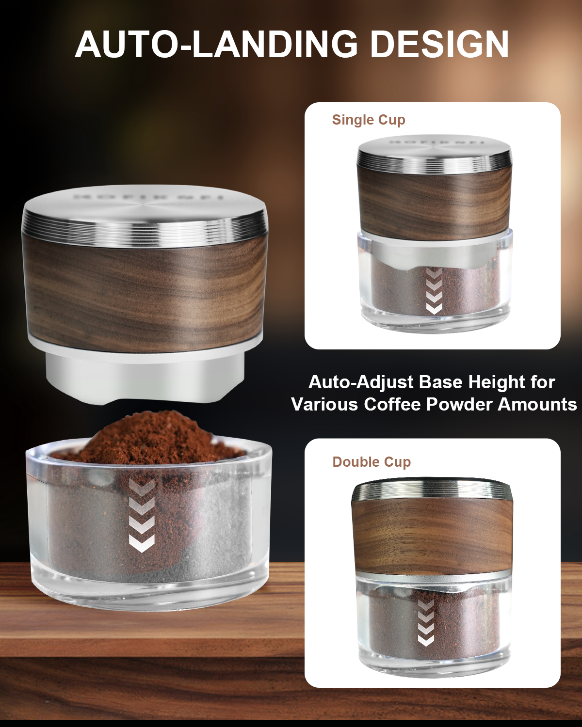53.3mm Espresso Distribution Tool Walnut Coffee Distributor Fits Breville