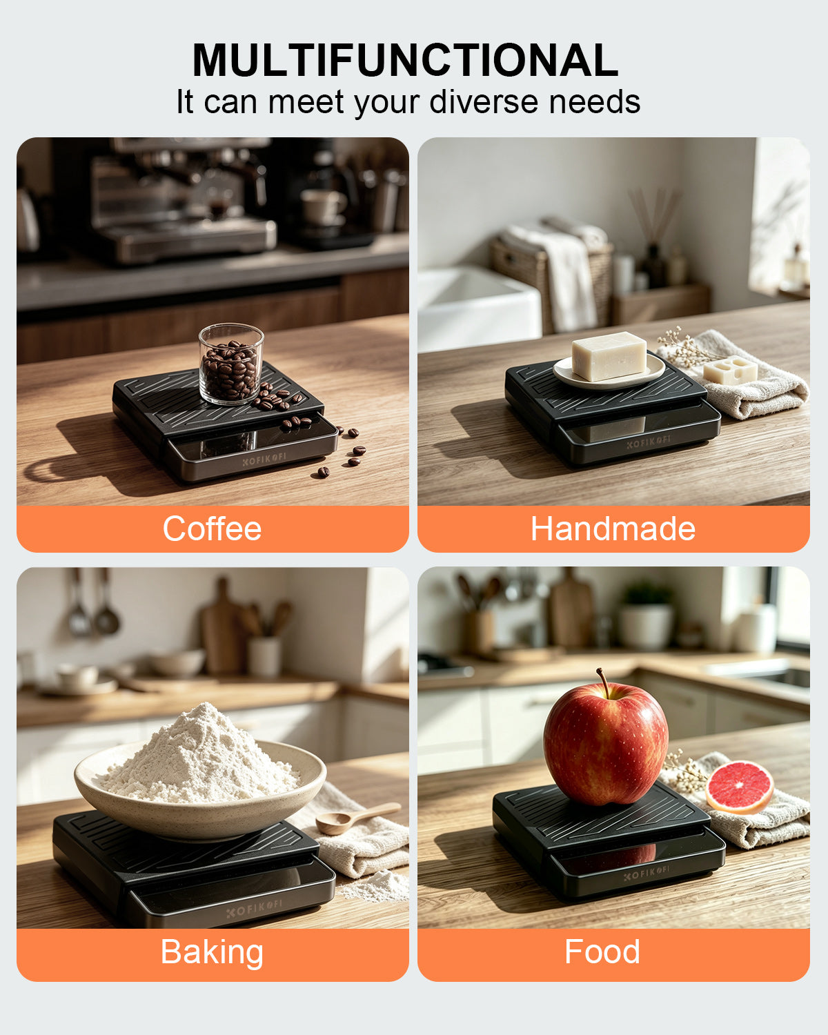 KOFIKOFI Coffee Scale with Timer, 0.1g Precision, 4 Modes, USB-C, 2000g